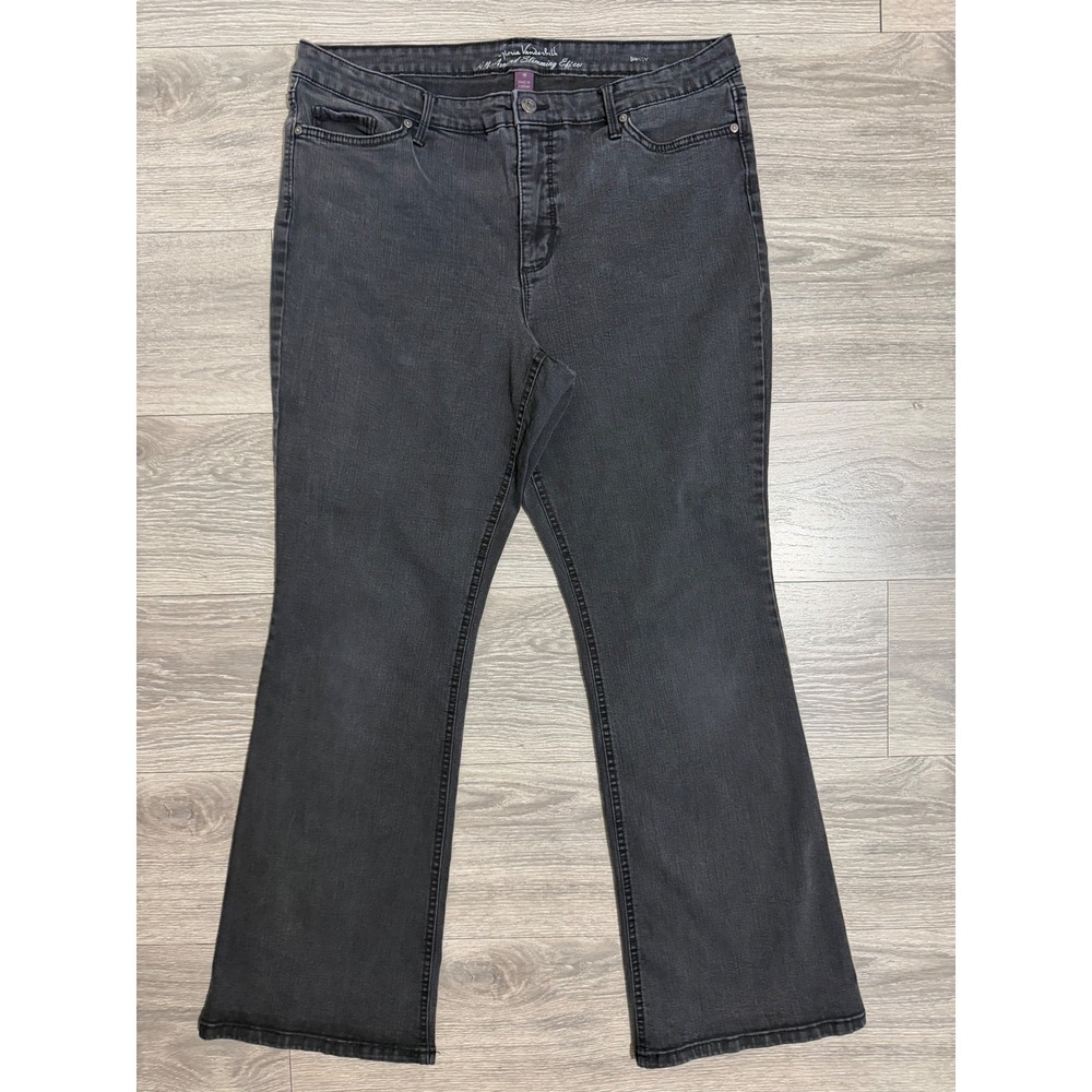 Gloria Vanderbilt Amanda Bootcut Jeans Womens 16 Faded Black Slimming Effect